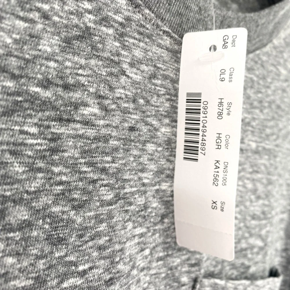 J. Crew Crewneck Pocket T-Shirt Bodysuit Heather Gray New
